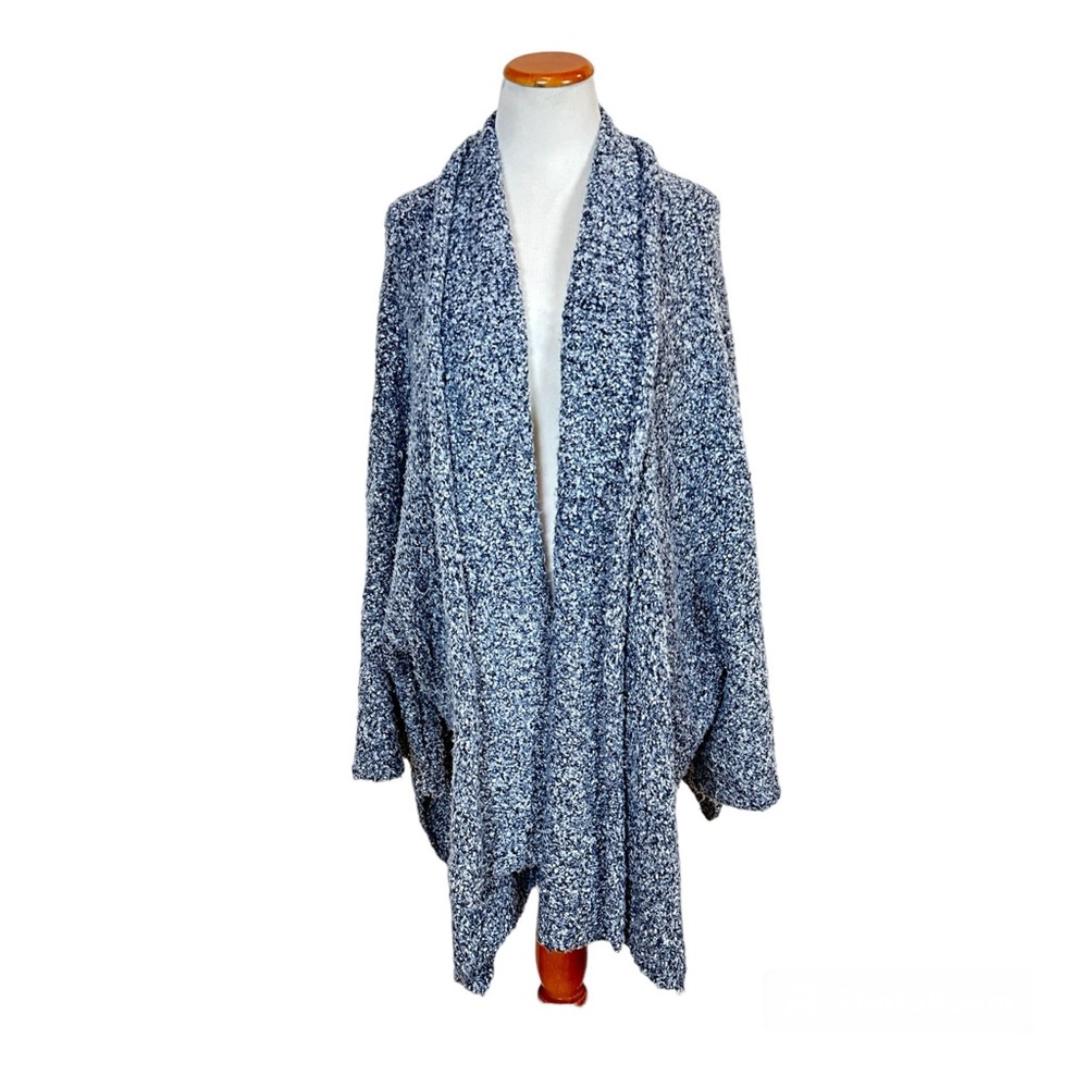 Free People BBF Oversized Blue Sweater Shawl Collar Women’s Sz Large
